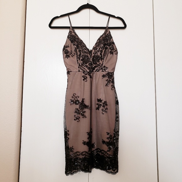 Jluxlabel mini black bodycon sequin dress small - Picture 4 of 7